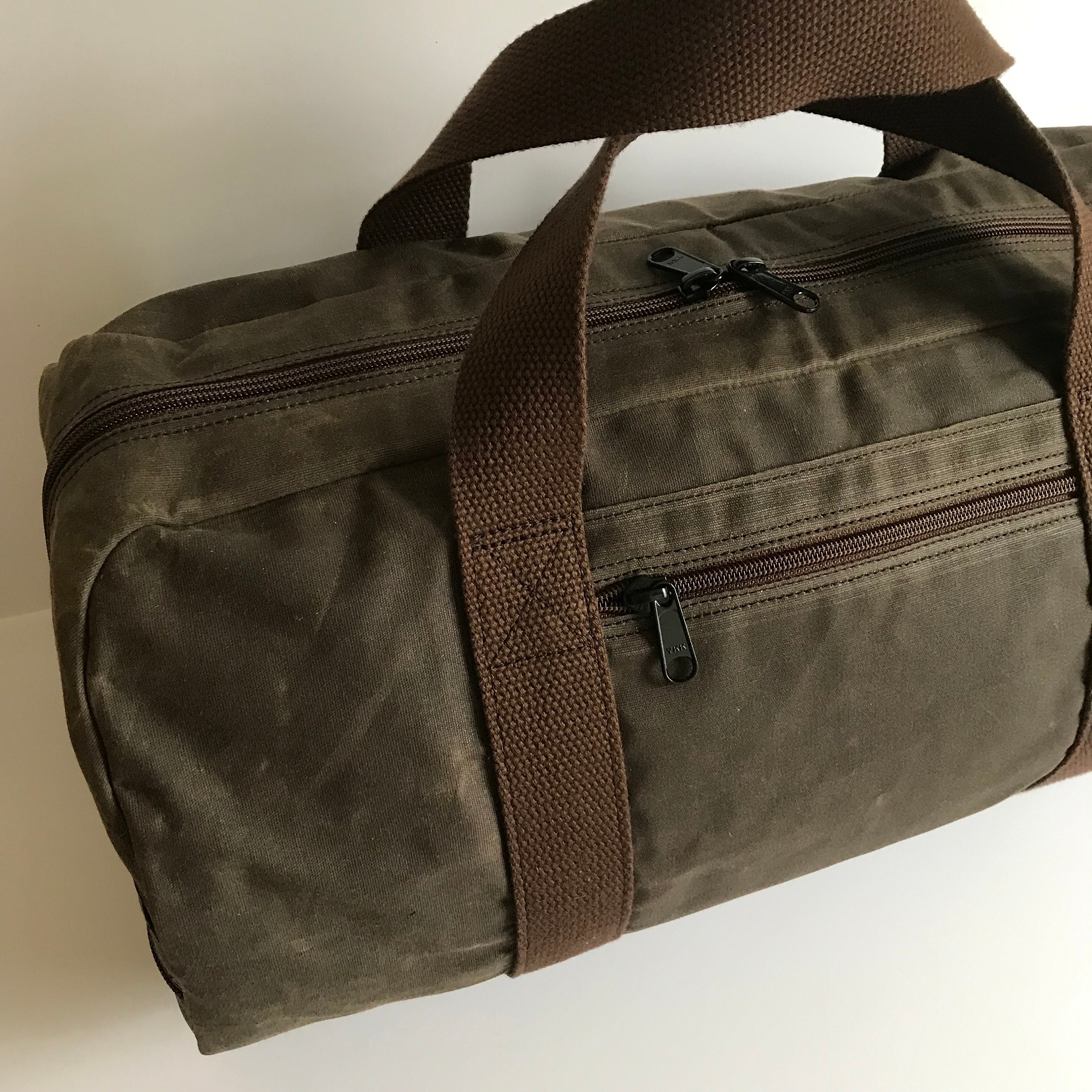 Waxed Canvas Duffle Bag Vegan Duffel Bag Weekend Bag 