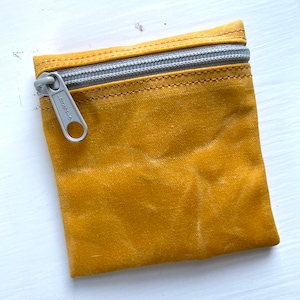 Waxed Canvas Coin Pouch, Waxed Canvas Condom Pouch, Zip Pouch, Small Pouch, Makeup Bag