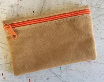 Zip Bag, Canvas zip bag, Makeup Bag, Phone bag, camping zip bag, small zip pouch, condom zip pouch, zip wallet, cord pouch, jewelry pouch