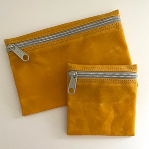 Waxed canvas zip bag,Makeup Bag, phone bag, camping zip bag, small zip pouch,condom pouch,zip wallet,cord pouch,jewelry pouch,zip bag set