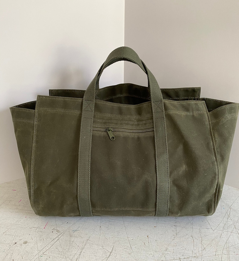 Waxed Canvas Tote Bag Olive