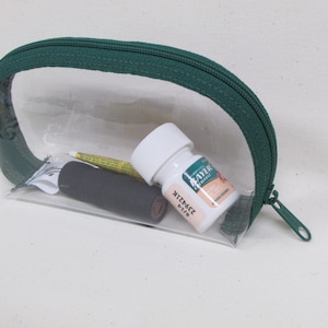 Petite trousse en vinyle transparent avec fermeture éclair, Trousse de toilette végétalienne transparente avec fermeture éclair, Pochette transparente avec fermeture éclair, Petit sac transparent végétalien, Trousse à cosmétiques, Trousse à cosmétiques transparente, Trousse de toilette