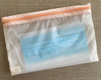 Mask Pouch, Lightweight Nylon Zip pouch, Water Resistant Toiletry Bag