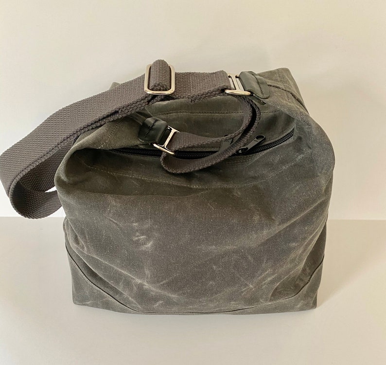 Waxed Canvas Crossbody Bag image 1