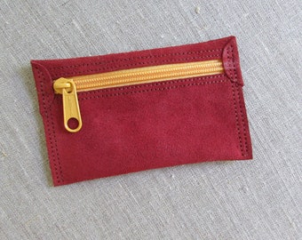 Suede Zip Pouch