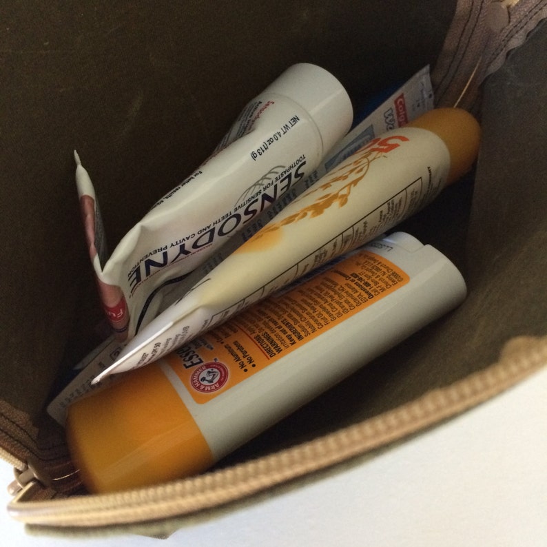 Vegan Toiletry Bag Waxed Canvas Toiletry Bagzip Toiletry Etsy