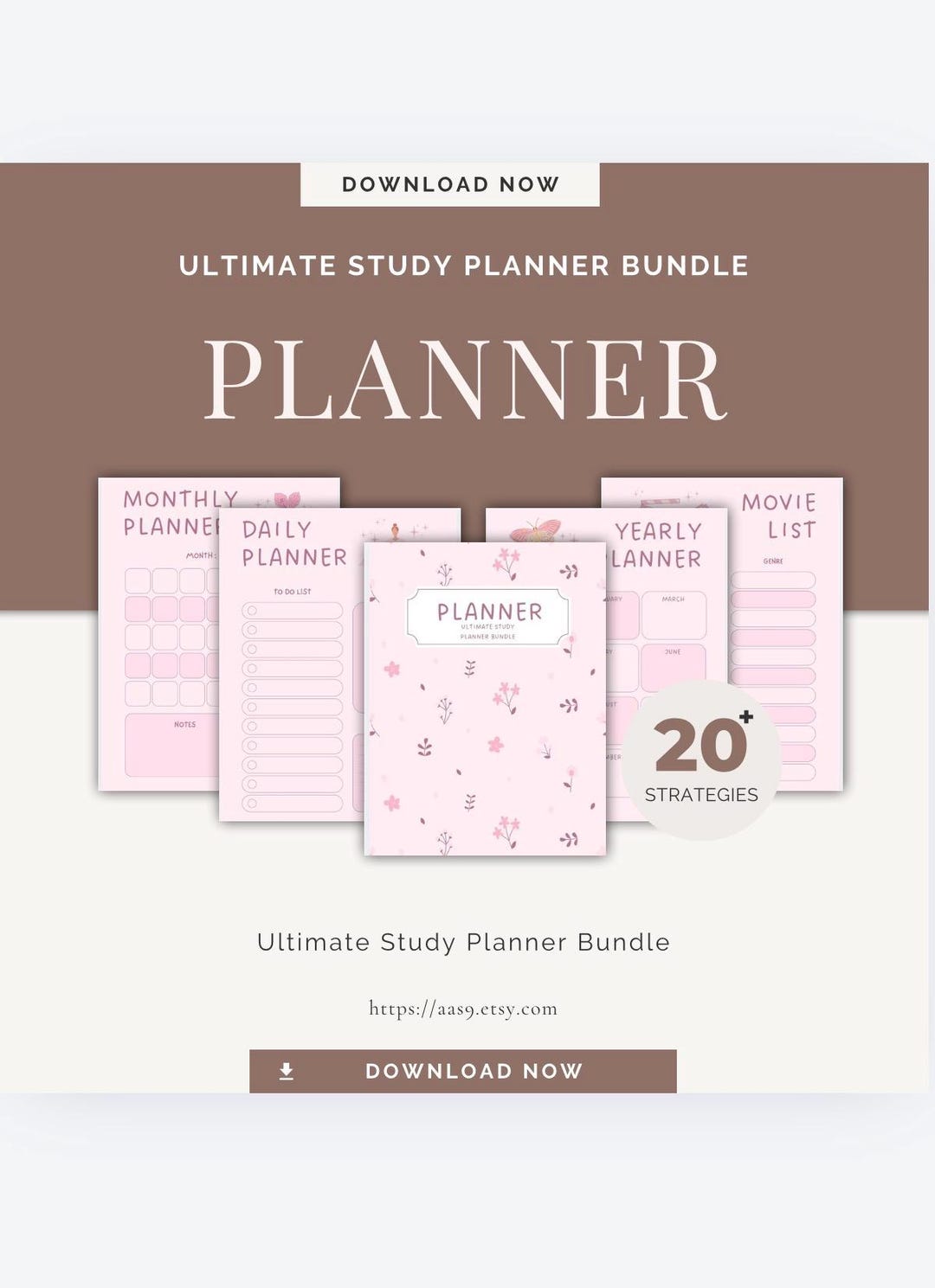 Student Study Planner Printable PDF | Daily Weekly Monthly Planner ...