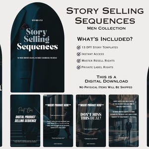 Men Story Selling Sequences Faceless Marketing Plr Mrr stories digital marketing DFY templates