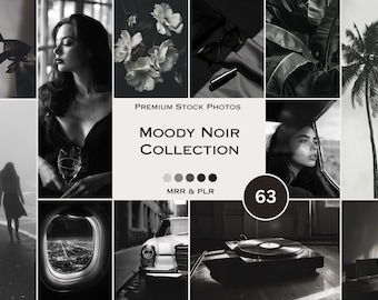 Moody Noir Stock Photos Black and White Aesthetic Photos Faceless Marketing Plr Mrr Reel Cover