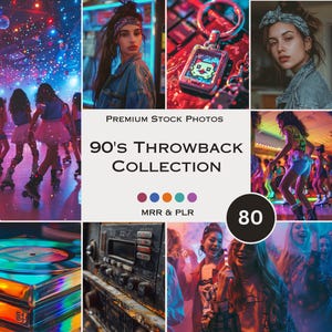 90&#39;s Throwback Stock Photos Nostalgia 90&#39;s Colorful Aesthetic Photos Faceless Marketing Plr Mrr Reel Cover