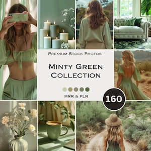 Minty Green Stock Photos Green Aesthetic Photos Faceless Marketing Plr Mrr Reel Cover