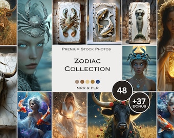 Fotos de stock del zodiaco Astrología Cáncer Leo Capricornio Géminis Virgo Libra Aries Sagitario Fotos estéticas Marketing sin rostro PLR Mrr Reel Cove