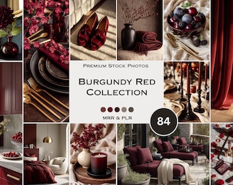 Fotos de archivo de color rojo burdeos, viajes, editoriales modernas, fotos estéticas, marketing sin rostro, Plr, Mrr, portada de carrete