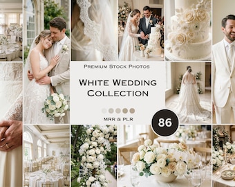 White Wedding Stock Photos Bridal Bride Wedding Marriage Venue Love Romance Aesthetic Photos Faceless Marketing Plr Mrr Reel Cover