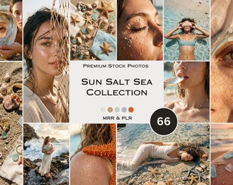 Sun Salt Sea Stock Photos Beach Summer Ocean Aesthetic Photos Faceless Marketing PLR MRR Reel Cover