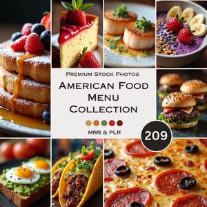 American Food Menu Stock Photos Cuisine Pizza Burger Fries Comfort Food Hot Dog Aesthetic Photos Faceless Marketing Plr Mrr Reel Cover