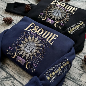 Bluza z kapturem i haftem Esquie Expedition 33, zabawna koszulka Esquie Whee Whoo, Clair Obscur Expedition 33 inspirowana grą wideo