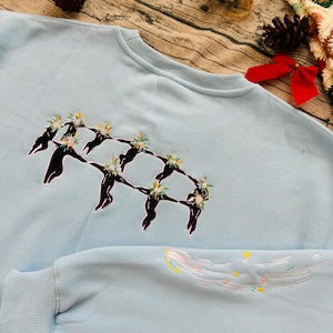 Howls Moving Castle 2 Side Embroidered Sweatshirt, Magical Castle Embroidered Hoodie, Fantasy Anime Inspired, Ghibli Aesthetic Graphic Shirt image 7