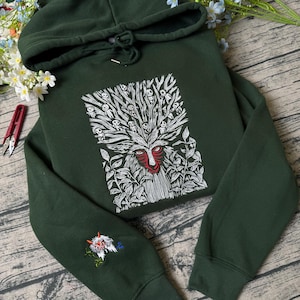 Princess Mononoke Forest Spirit Embroidered Sweatshirt And Hoodie, Mononoke Hime Shirt, Fantasy Anime, Ghibli Aesthetic Graphic Unisex Shirt image 7