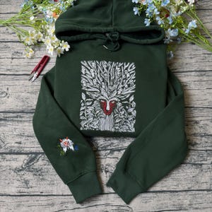 Princess Mononoke Forest Spirit Embroidered Sweatshirt And Hoodie, Mononoke Hime Shirt, Fantasy Anime, Ghibli Aesthetic Graphic Unisex Shirt image 5