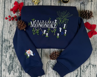 Princess Mononoke Embroidered Sweatshirt And Hoodie, Mononoke Hime Jumper, Fantasy Anime, Ghibli Aesthetic Graphic Unisex Shirt