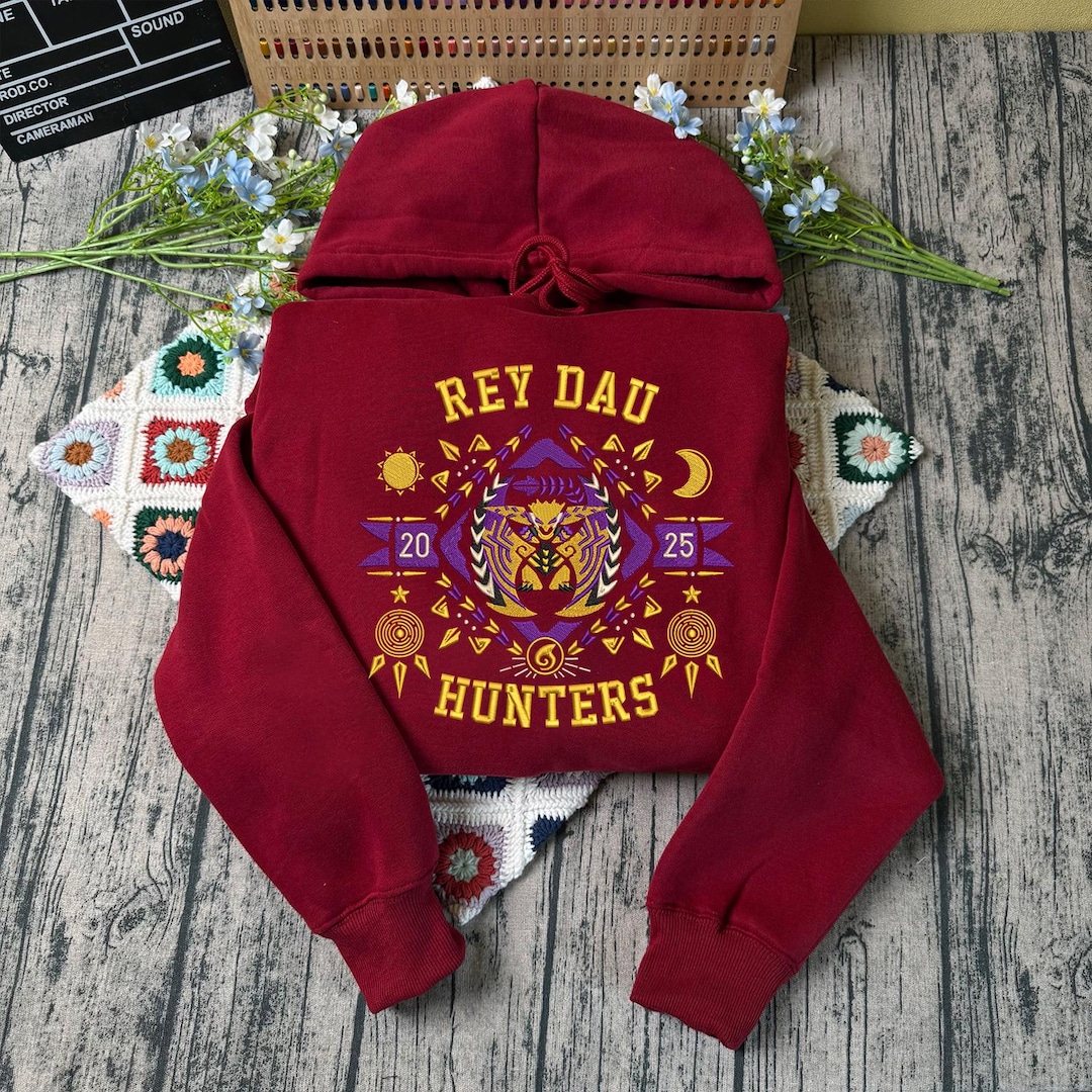Rey Dau Monster Hunter Wilds Embroidered Hoodie, Monster Hunter World Sweatshirt, Monster Hunter Slate Coaster Merch, Gamer Gift - Etsy