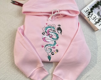 Spirited Away Embroidered Sweatshirt, Haku Spirited Away Embroidered Hoodie, Ghibli Aesthetic Graphic Unisex Shirt, Anime Gift