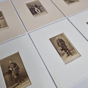 Set of 6 vintage mounted photographs, 19th-century studio portraits