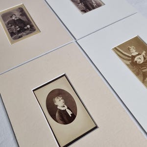 Set of 4 vintage mounted photographs, 19th-century portraits of children and young women