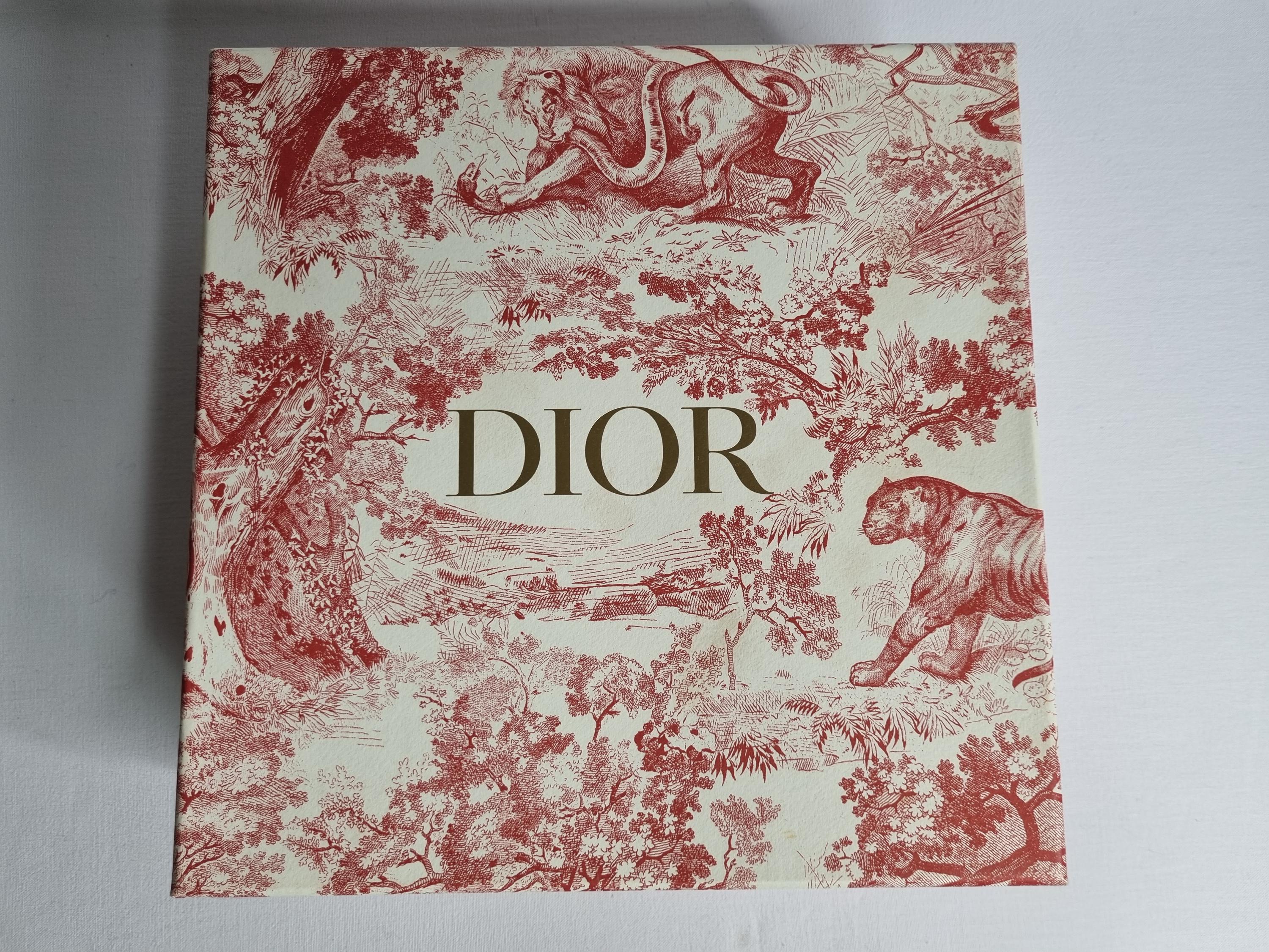 Dior Cardboard Box With Red Toile De Jouy Animal Print – 24 X 24 X