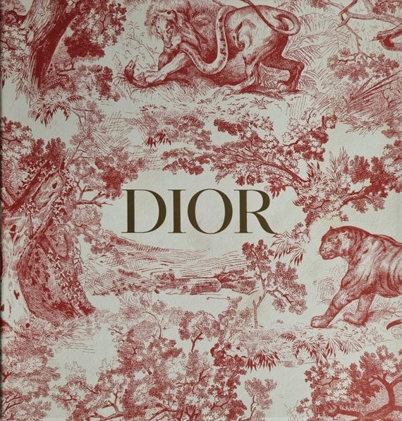 Dior Cardboard Box With Red Toile De Jouy Animal Print – 24 X 24 X