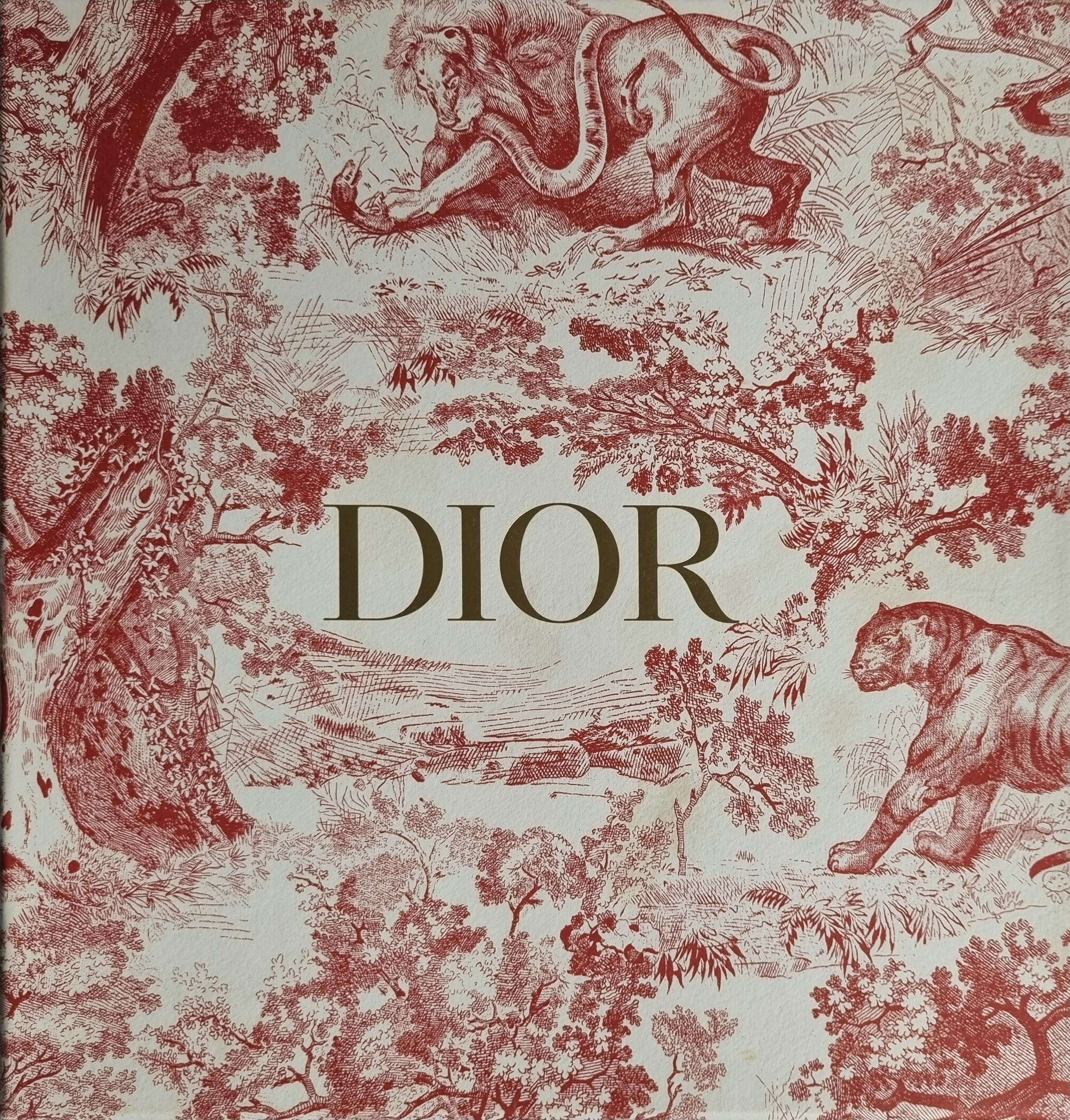 Dior Cardboard Box With Red Toile De Jouy Animal Print – 24 X 24 X