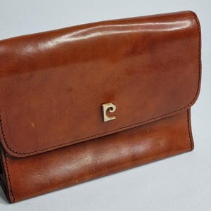 Vintage brown leather clutch by Pierre Cardin – Made in France