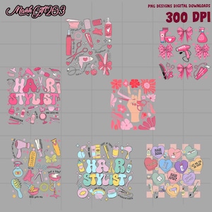 7+ Hairstylist Png Bundle, Hair Stylist Png, Hairdresser Designs, Hair Hustler, Best Hair Stylist Ever Png, Retro Groovy, Wavy Stacked