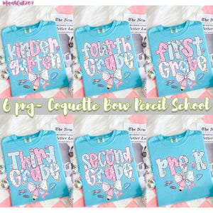 Preppy Back to School Bundle PNG, Coquette Teacher First Day of School Shirt Design, Girly Checkered Sublimation, Pre-k 1st/2nd/3rd Grade