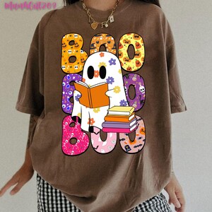 Book Lover Halloween PNG, Cute Ghost Book Nerd, Ghost Halloween PNG, Ghost PNG, Teacher Png, Librarian Sublimation, Spooky Season Png