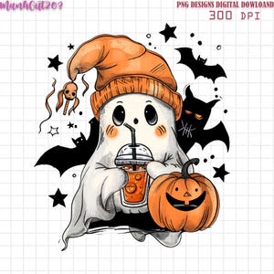 Cute ghost png, Halloween png, coffee png, bougie png, bougie ghost, here for the boos, sticker png, mug png, Trending png, pod, dtf, png