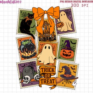 Retro Halloween Cat Ghost Png, Girly Halloween Png, Fall Png, Halloween Png, Spooky Season Png, Pumpkin Halloween, Spooky Mama png