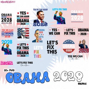 20+ Obama 2028 PNG, Barack Obama for President 2028 Election, Obama 48th President of America, Obama PNG Design for Obama Supporters