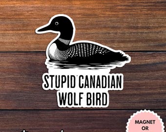 Sticker domme Canadese wolf vogel, sticker Hollander en Rosanov verwarmde rivaliteit, Hollanov-team, LGBT-hockey, Kindle-sticker