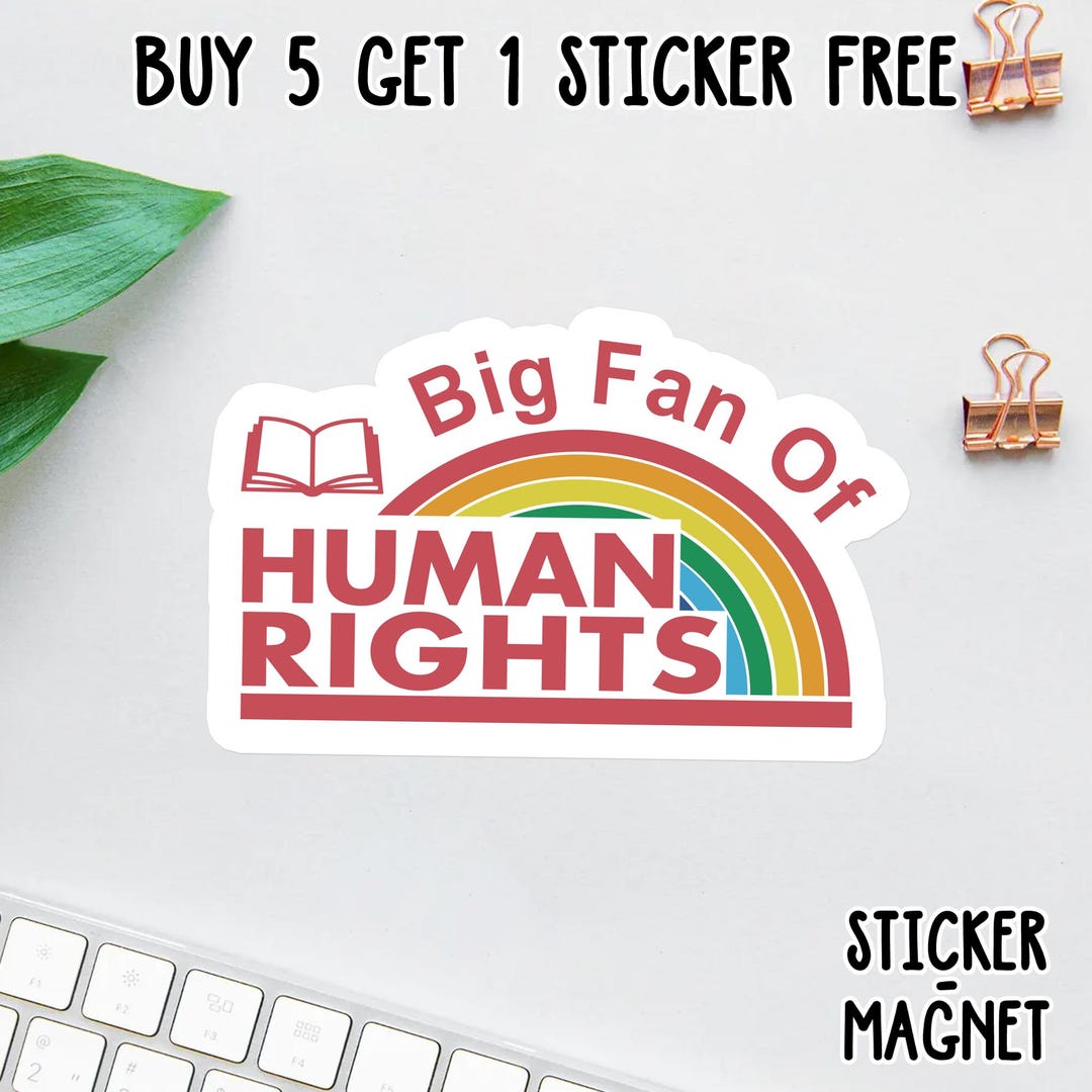 Human Rights Fan Sticker, Equality Activist Magnet - Etsy