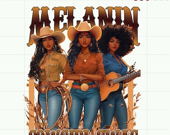 Melanin Cowgirls PNG, African Melanin Cowgirl png, Swag Black History png, Melanin Rodeo Queen Black Cowgirls Png, Black Girl Rodeo png