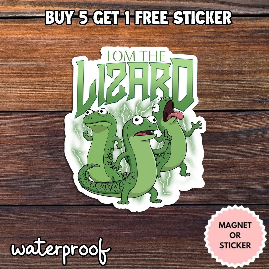 Tom the Lizard Meme Sticker Vinyl Lizard Sticker Water Bottle Funny ...