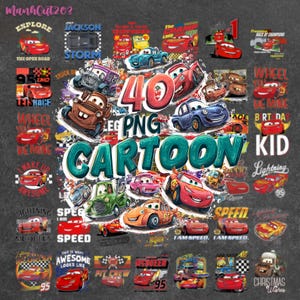 40+ Cars PNG Bundle, Cars Bundle, Cars Png, Lightning McQueen, Tow Mater, Cars Characters PNG, Cartoon Png