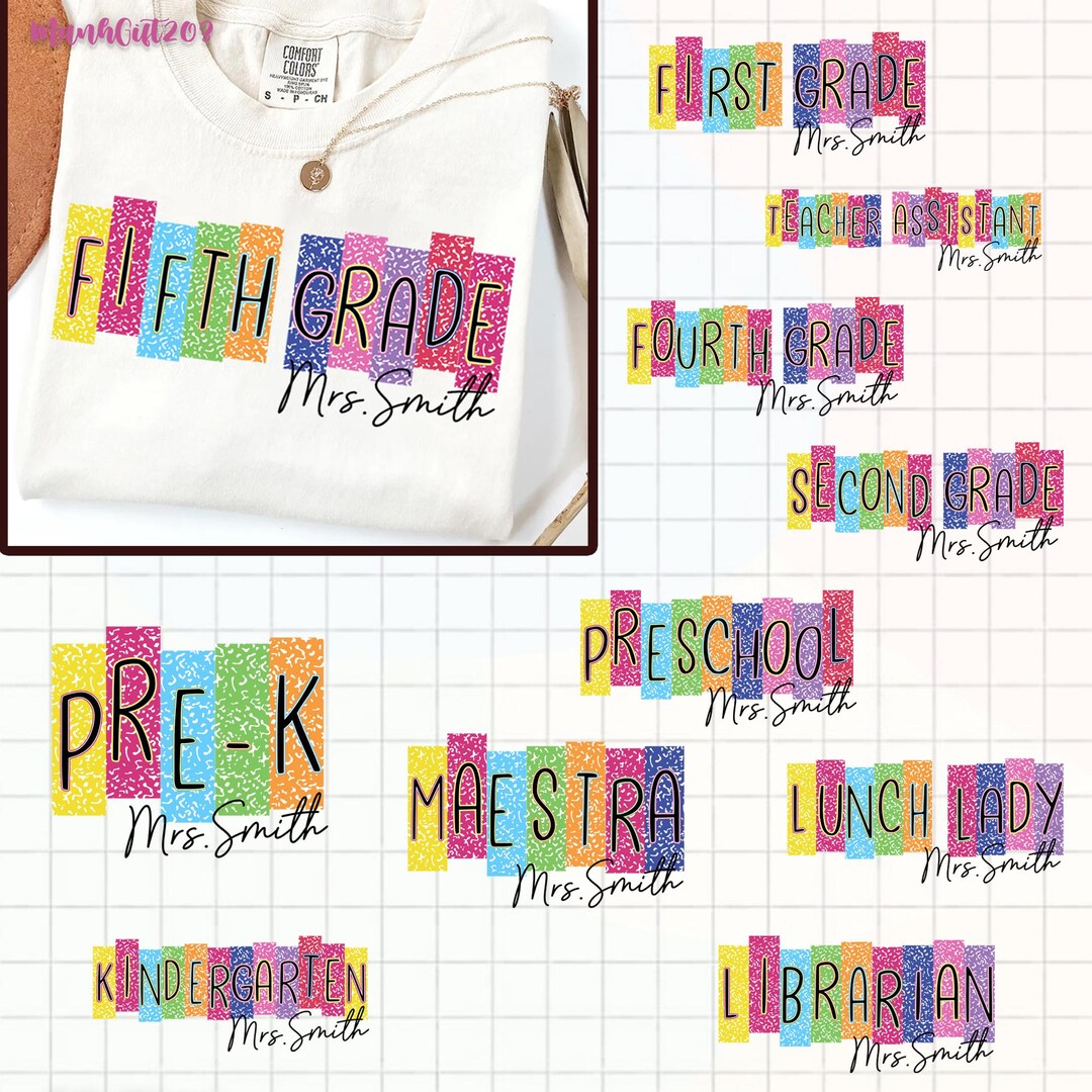Custom Back to School Bundle PNG, Pre-k 1st/2nd/3rd Grade PNG, Preppy ...