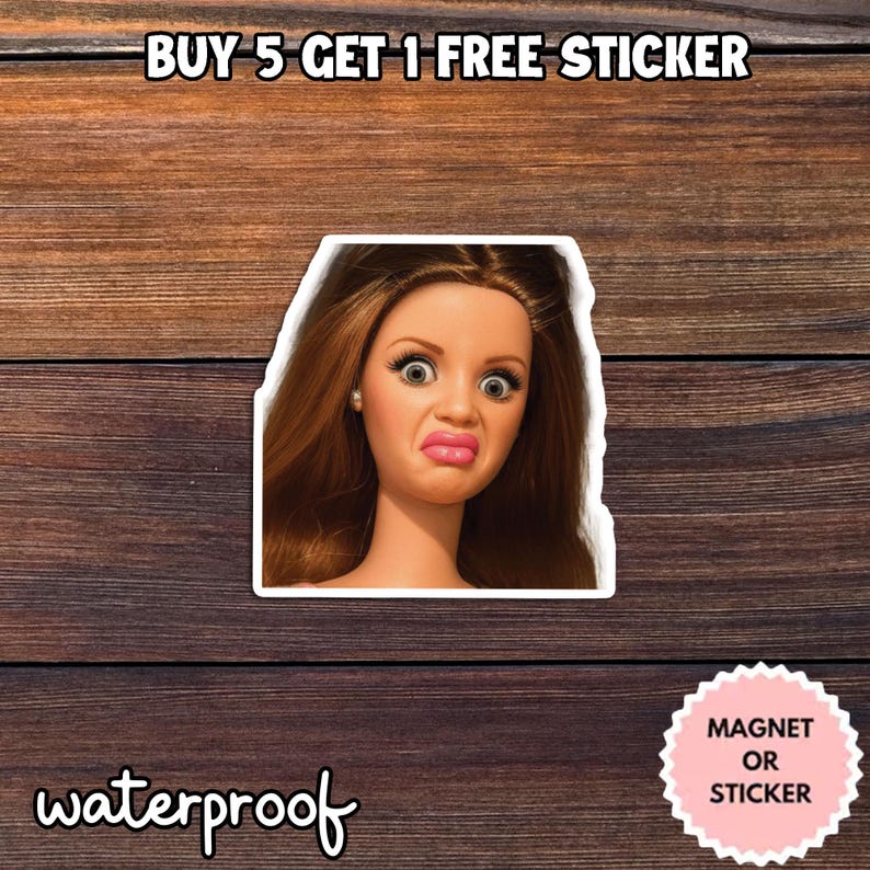 Disgusted Doll Meme Sticker, Funny Reaction Girl Sticker, Sassy ...
