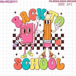 Groovy Schule Png, Retro zurück zu Schulbedarf Png, Lehrer Png Pastell-Abschluss, Clipart Png, Gänseblümchen-Bücher-Bleistift.