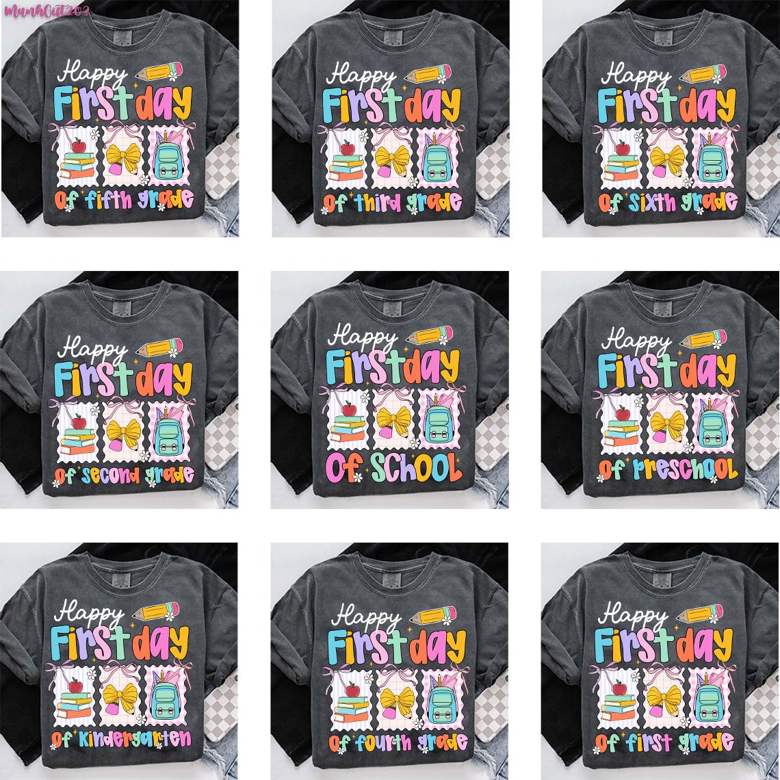 9+ Back to School Bundle PNG, Preppy Teacher First Day of School Shirt Design, Girly Coquette Sublimation, Pink Bow Pre-k 1st/2nd/3rd/4th