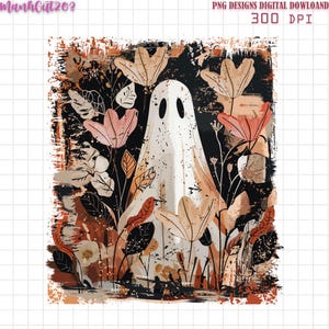Halloween fall Ghost boho Png, girly Pink Pumpkin Png, Boho Floral Fall Png, Halloween Png, Autumn Vibes Png, Spooky Season Png popular now