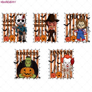 5+ Halloween Characters Png Bundle, Halloween Bundle PNG, Retro Horror Png Bundle, Scary Bundle, Horror Png, Horror Halloween Png